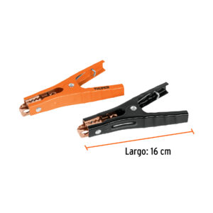 CAIMAN-T-Blíster con 2 caimanes para cables pasa corriente, Truper