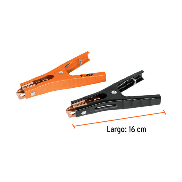 CAIMAN-T-Blíster con 2 caimanes para cables pasa corriente, Truper