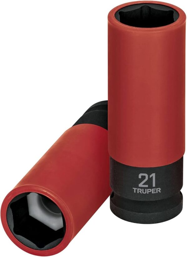 D-7321-MLPD-Dado largo impacto prot. plást. 21 mm, 6 puntas, cuadro 1/2'