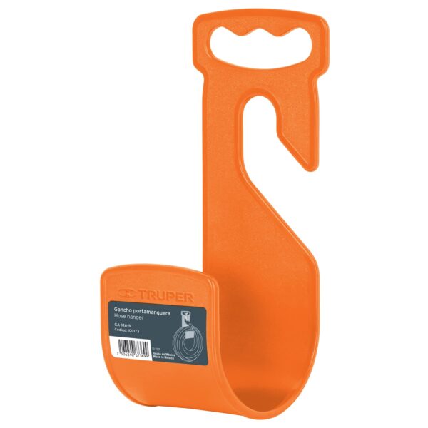 GA-MA-N-Gancho plástico naranja para manguera de jardín, Truper