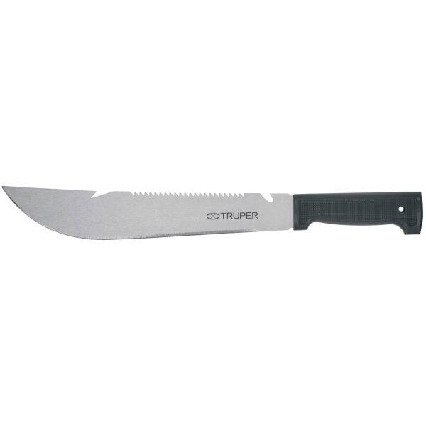 T-460-12B-Machete rambo 12', cacha inyectada negra, TRUPER