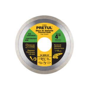 Disco de diamante de 4' x 1.8 mm, rin continuo, PRETUL