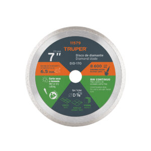 Disco de diamante de 7' x 2.2 mm, rin continuo, TRUPER