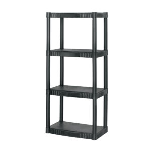 Estante plástico 4 repisas cap. 27 Kg, 123x36x56, PRETUL