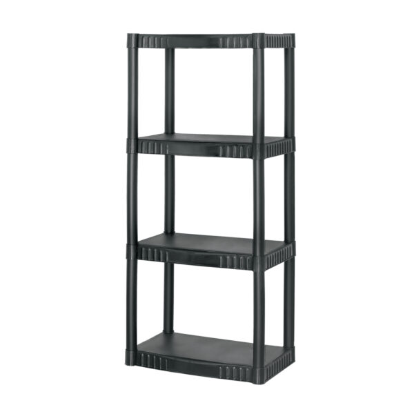 Estante plástico 4 repisas cap. 27 Kg, 123x36x56, PRETUL