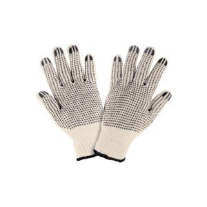 Guantes de algodón con puntos de PVC en palma y dorso,PRETUL