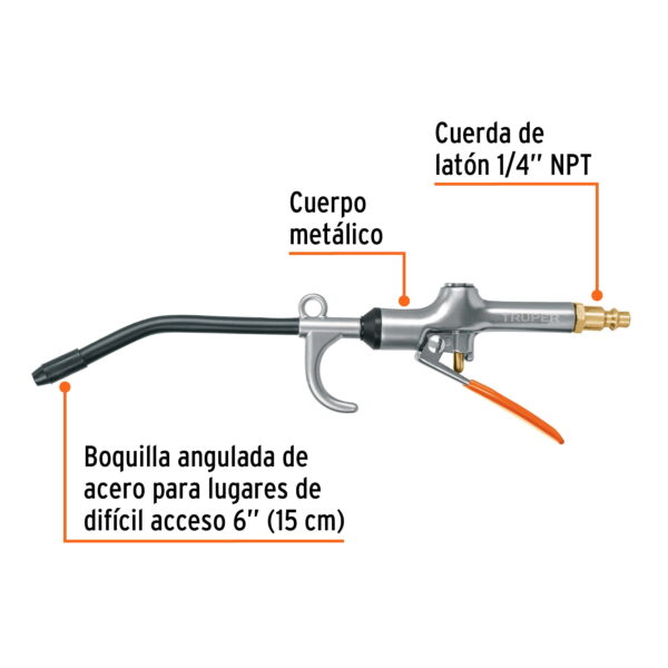 Pistola metálica para sopletear con gancho, TRUPER